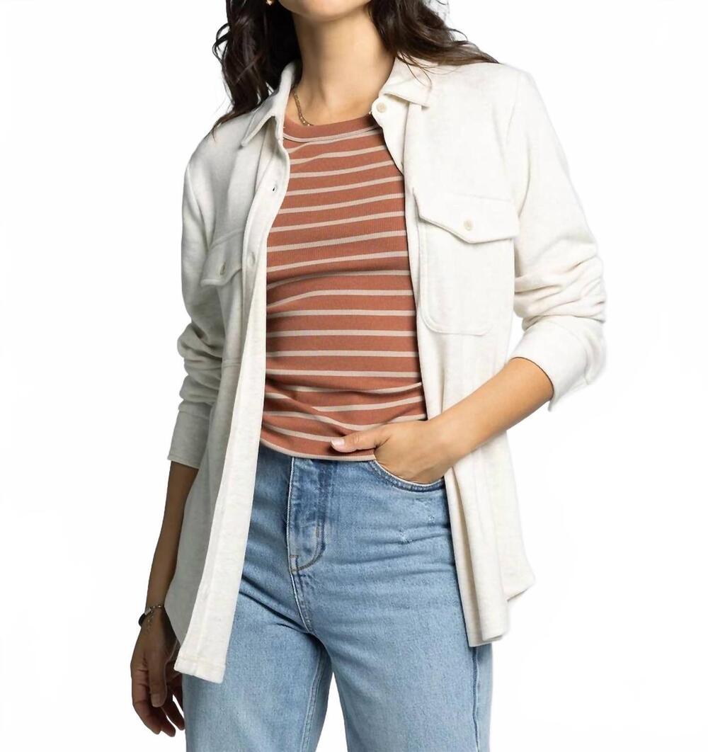 NEW THREAD & SUPPLY cassian shirt ii in heather oatmeal